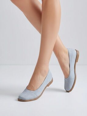 Directives Vintage Women Sz 7 W Amy Suede Leather shoes pastel blue Brazil 33860